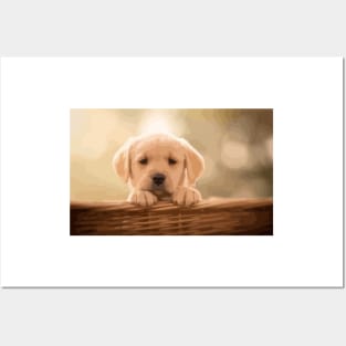 Labrador Retriever Puppy Digital Painting Posters and Art